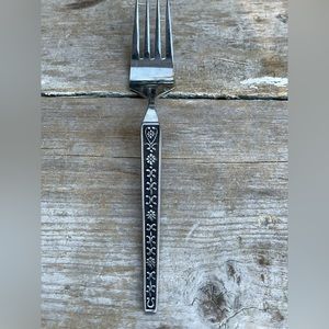 United Silver Co CORDOVA stainless floral MCM salad desert fork flatware JAPAN